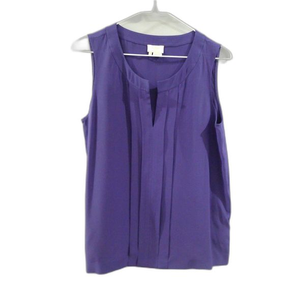 Kate Spade New York Silk Shell Tank - Navy 6 - Picture 1 of 4